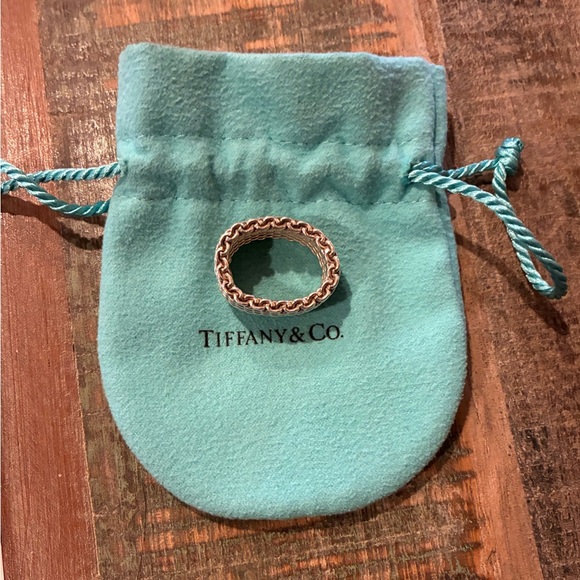 Tiffany & Co. Somerset Sterling Silver Mesh Ring Size 7 - Picture 3 of 6